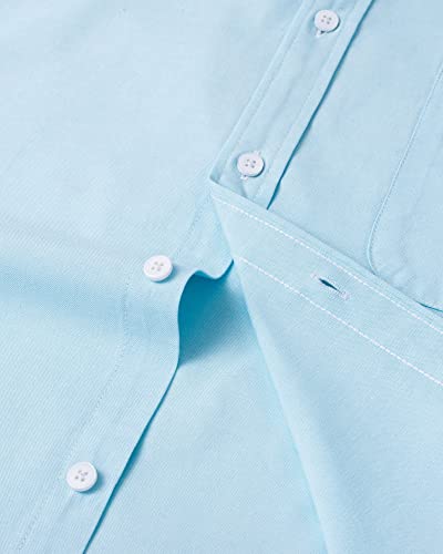 Image of Alimens & Gentle Mens Solid Oxford Shirt Long Sleeve Dress Shirt Work Casual Button Down Shirts with Pocket