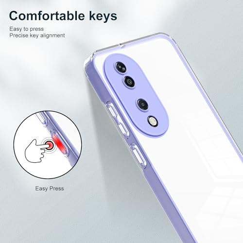 WOKEZ Genomskinligt lila telefonfodral för Honor X7b med stötfångare
