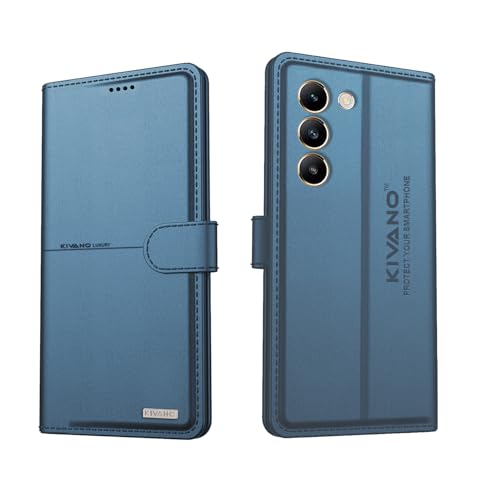 Image of Compatible with Vivo T3 5G / Vivo Y200e 5G Flip Cover | Leather Finish | Inside Pockets & Inbuilt Stand | Shockproof Wallet Style Magnetic Closure Back Cover Case