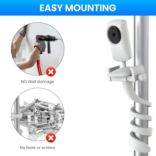 Image of ZORBES Baby Monitor Mount for Infant Optics DXR-8 /DXR-8 Pro, Flexible Clip | Flexible Arm, Secure Clip, Reduced Desk Clutter, Firm Construction, DXR-8 Fit, Check Compatibility Before Use