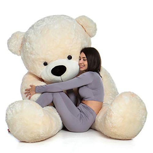 Image of VEERA SOFT TOYS 6 Feet Cream Giant Teddy Bear Soft, Plush, and Cuddly Stuffed Animal for Kids, Birthdays, Anniversaries, Valentine's Day, and Special Occasions Large Huggable (Cream /72 inch)