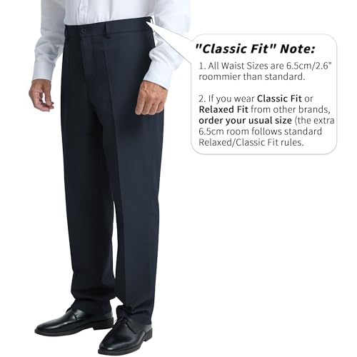 LETAOTAO Men's Classic Fit Dress Pants, Wrinkle-Free Flat Front Straight Leg Formal Pants for Business & Office3