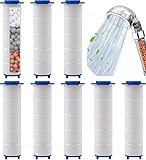 10PCS 2.9'' Showerhead Filters PP Cotton Head Filter Replacement No Tool Needed, Detachable Propeller Jet Shower Head Filter