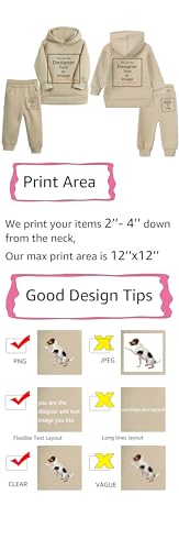 MYGBCPJS Boys Girls Personalized Fleece Sweat Suit Set Kid Custom Long Sleeve Hooded Sweatshirt & Sweatpants Pockets Outfits4