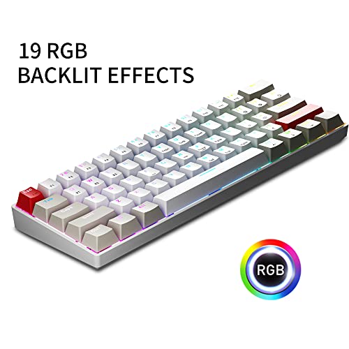 Image of Newmen GM610 60% Wireless Mechanical Gaming Keyboard,Wired /Bluetooth Keyboard,RGB Backlit,61 Anti-Ghosting Keys,Programmable,Hot-Swappable,for Windows Mac Android (Brown)