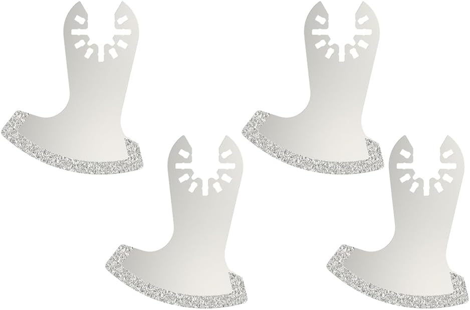 TopHomer 4 Pcs Diamond Oscillating Tool Blades Diamond Boot Saw Blade Swinging Wood Grinding Tool for Cutting Wood, Plastic, Opening Holes