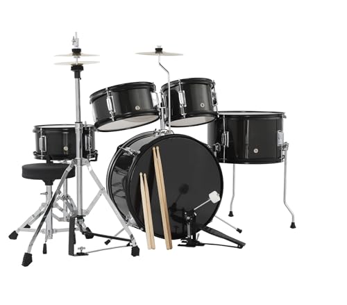 Full Size Complete 5-Piece Full Size Drum Set for Beginners & Teens | Includes Adjustable Throne & Cymbal Complete 5-Piece Kit