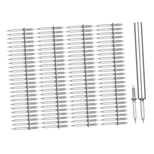 Mikikit 100pcs Double Head Iron Nails Press on Nails for Hanging Pictures Assorted Nails Furniture