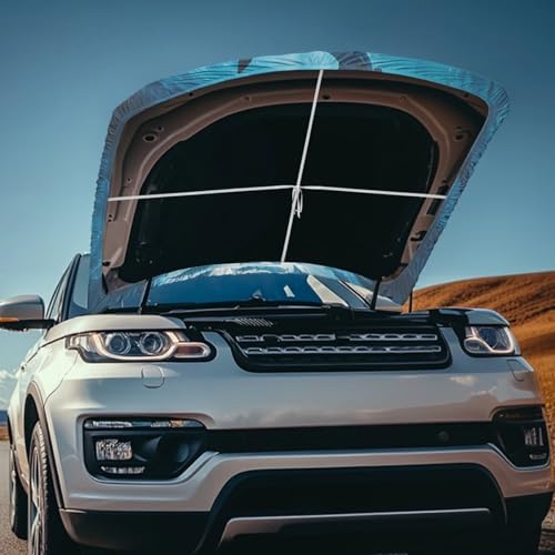Image of Shark Car Hood Cover All Weather Protection Automotive Exterior Accessories Universal Fit Hood Covers for Cars, Trucks, SUV, or Van Full Coverage with Elastic Band