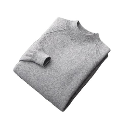 Men Goat Cashmere Mock Neck Pullover Sweater Casual Winter Soft Warm Long Sleeve Knitwear