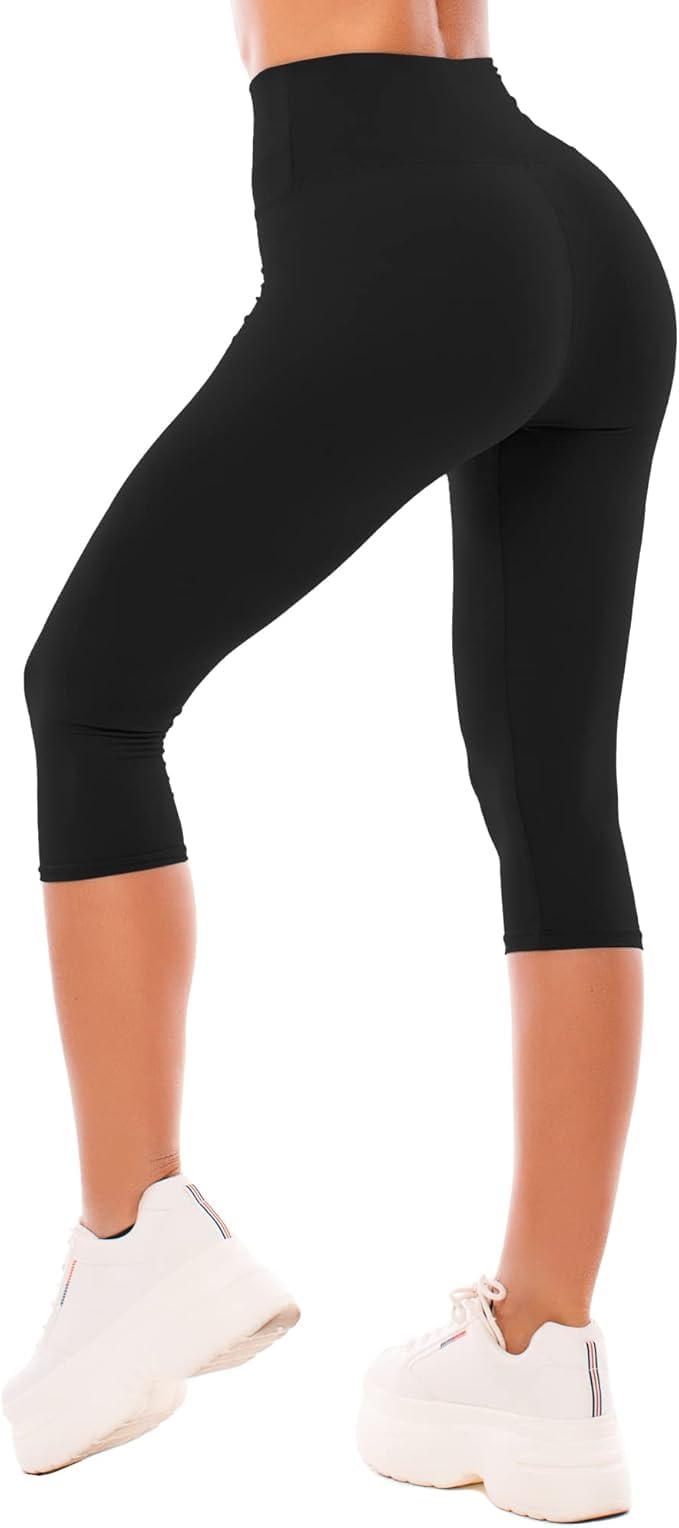 irana Women Cotton Stretchable Capri | Slim/Regular Fit | Breathable Yoga, Gym & Lounge Wear | High-Waist Stretchable 3/4 Length Leggings with Wide Waistband – Pack of 1-picture-1