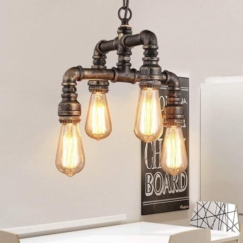 Luminaire suspendu industriel tuyau d'eau et plafonnier suspension fer pour bar et cuisine