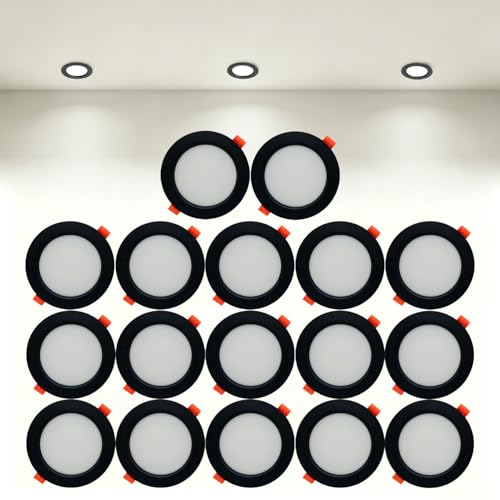 Spots encastrés DEL en aluminium premium, lot de 17 plafonniers fins 24W 4000K