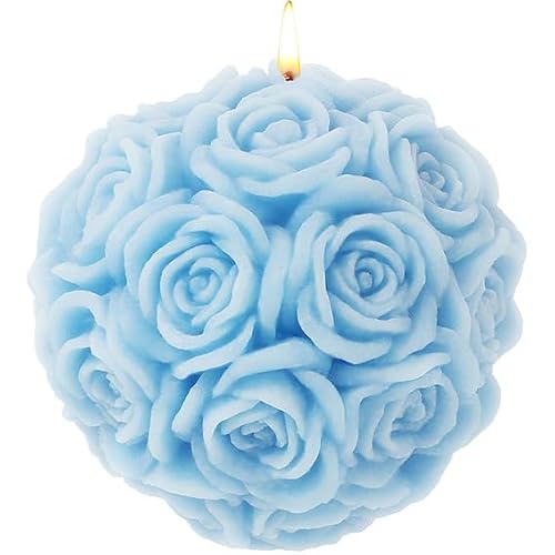 Molde esfera para velas con diseño de mil rositas en uno, silicona antiadherente y flexible, ideal para hacer velas caseras creativas.