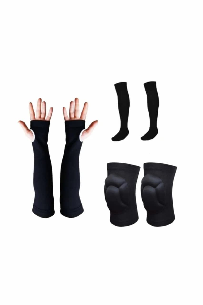 Slipt Voleybol Dizliği Voleybol Çorabı Voleybol Kolluğu Set (Standart, S)