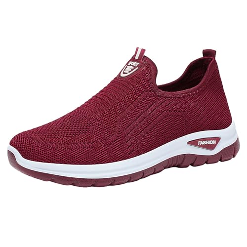 Generisch Slip on Sneaker da uomo, senza lacci, casual, traspiranti, scarpe da corsa, scarpe da lavoro, a, 42 EU