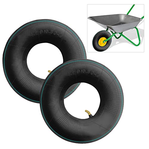 YUENWUZINIC 2 Pcs Cámaras para Ruedas de Carretillas Recamara Carretilla 3.50/4.1-6 Tubo Interno con Válvula Curvada Tubo Interior de Goma Carretilla Recamara para Neumáticos Carretilla Cortacésped