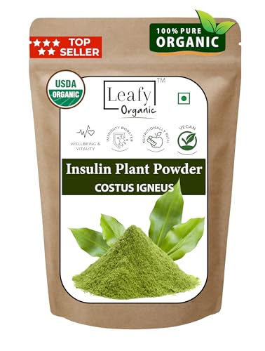Leafy Organic - Insulin Plant Powder (Costus Igneus) - 100 Grams / 3.5 oz (33 Days Supply) - USDA Organic - 100% Natural Supplement - Insulin Plant
