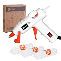 Mini Hot Glue Gun: DEKO 20W Hot Glue Gun with 30 pcs 7 mm x 100 mm Glue Sticks for Kids School Projects, Hobbies, Crafting, DIY, Arts & Home Repairs on Wood, Fabric, Plastic & More White-Orange