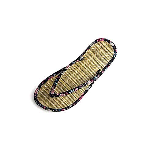 Wxyfl Frauen Sommer Leinen Hausschuhe Flip Flop Hausschuhe Damen Große Sandalen Und Hausschuhe Home Fashion Hausschuhe Sandalen rutschfest,Schwarz,36 Cover