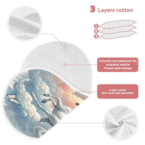 Butterfly Winged Horse Azure Baby Burp Cloths Burp Cloth Burp Rags Cotton Burp Clothes Absorbent Muslin Burp Cloths Soft for Girl Unisex Boy Newborn 1 Pack 22x11 Inches3