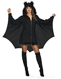 Spooktacular Creations Halloween Black Bat Costume Women, Black Women Bat Hoodie for Halloween Dress Up Parties, Cosplay Party (XX-Large)