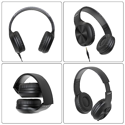 Image of Coby Wired Headphones, 10-Pack, Folding On-Ear Headset with Microphone, Cushioned Earpads, Bundle Headphones for Gaming, Schools, Call-Centers, Customer Service, in-Line Call Control (No Boom Mic)