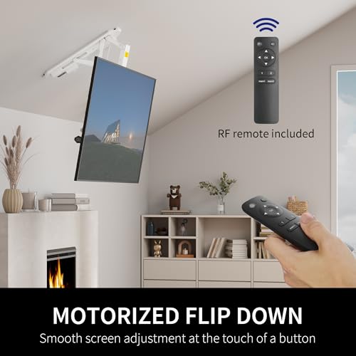 Image of VIVO White Electric Ceiling TV Mount for 32 to 70 in Screens, MOUNT-E-FD70W