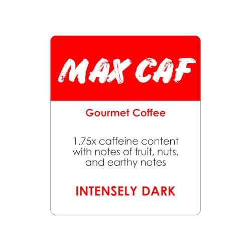 Image of Donut Cafe Max Caf - Bold & Powerful High Caffeine Intensely Dark Roast Coffee Pods - For Keurig K Cup Brewers - Certified Non-GMO, Gluten-Free, Kosher - 1.5X Caffeine - 80 Count