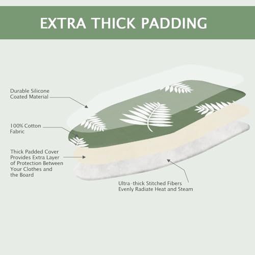 Image of SheeChung Ironing Board Cover and Pad 15 inch x 49 inch,Iron Board Cover with Elastic Edge & Adjustable Fastener,Cotton Covers Resist Scorching and Staining Extra Thick Padding,Silicone Coating