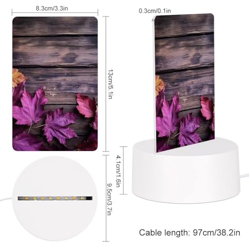 Purple Acrylic LED Night Light Lamp Base for Bedroom