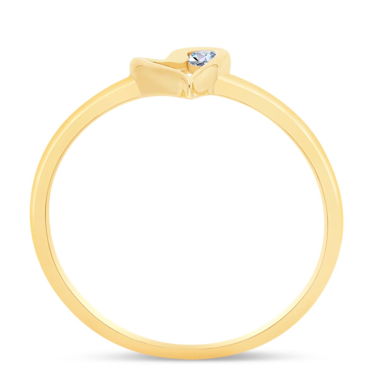 Damenring aus Gelbgold 375/1000, mit weißen Diamanten