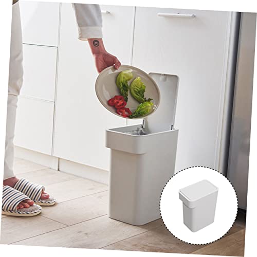 Caneca de basura rectangular para baño con tapa tipo presionar miniatura 4