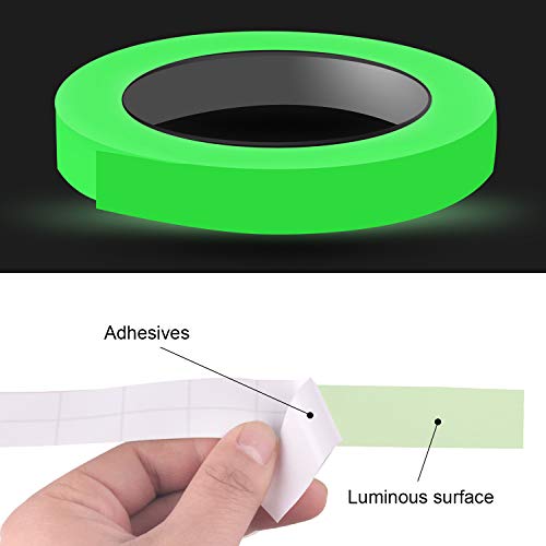 Reastar Fluoreszierendes Klebeband 5 m x 20 mm, Leuchtband, Markierungsband, Phosphorband, leuchtendes wasserdichtes Leuchtband, Warnband, Bühnenbedarf