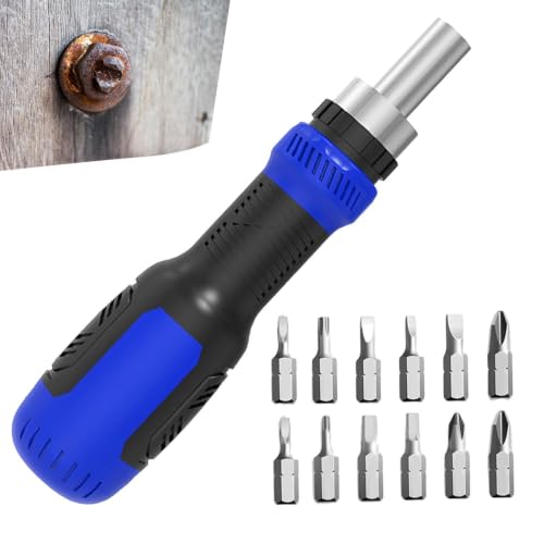 Juego de Destornillador de Carraca | Magnético Portátil Ajustable,Destornillador de Seguridad Plano y Hexagonal,Para Taller Mecánico Reparación Proyectos DIY Armería en Casa