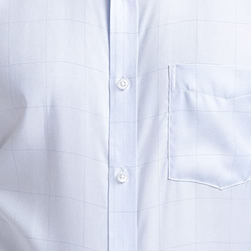 Image of Park Avenue Men's Pure Cotton Checks Pattern Regular Fit Semi Cutaway Collar Full Sleeve Formal Shirt