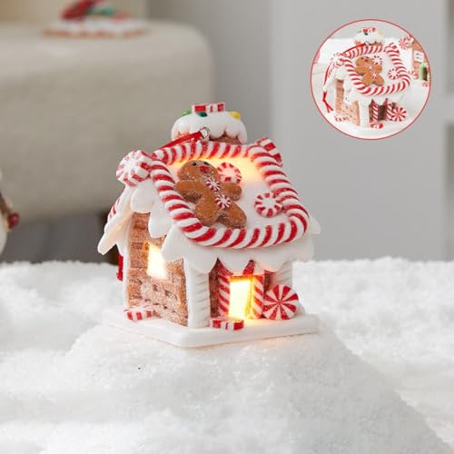 Colgante de Navidad con forma de pan de jengibre para casa pequeña, adorno para árbol de año, regalo de Navidad, decoración para colgar, 2 x 7 pulgadas