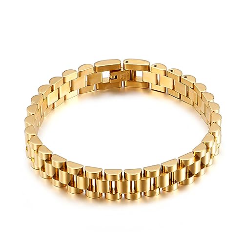 Hinghok 10/16mm Wrist Bike Chain Mens Classic Bracelet Stainless Steel Jewelry Accessories 10mm 21cm