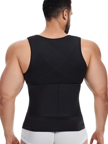 Men Compression Shirts Undershirts Slimming Body Shaper Tummy Control Chest Waist Trainer Tank Top Vest4