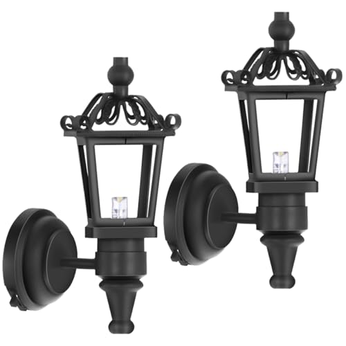 PERSELOSO 2 Piezas Lámpara de Pared Miniatura para Casa de Muñecas Accesorio Decorativo LED para y Decoración