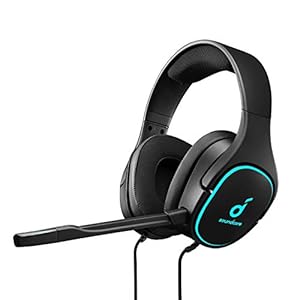 Anker Soundcore Strike 3 gaming-koptelefoon, hoofdtelefoon met hoofdband voor PS4, Xbox, pc, stereogeluid, FPS-verbeterd geluid, geluidsisolerende microfoon, koelgel-oorkussens
