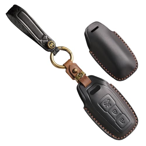Porte-clés Audi A5 A6 en cuir véritable noir, l'accessoire élégant pour clé de SUV et Sportback 2025