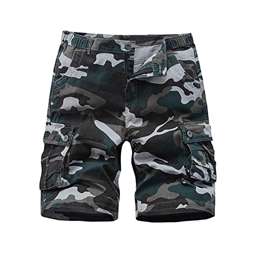 Freiesoldaten Hombres Carga Bermudas Casual Algodón Combate Bermudas con Múltiples Bolsillos