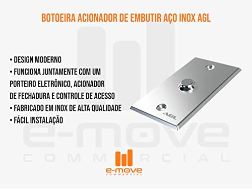 Botoeira Inox Agl De Embutir Alta Qualidade
