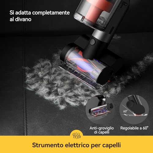 Deerma DEM-T50W Kabelloser Staubsauger, 30kPa Saugkraft, 590W Leistung, 90 Minuten Laufzeit, HEPA-Filter – Perfekt für Tierhaare und Hartböden