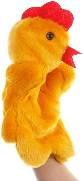 GMMAJ Animal Marioneta de Mano Muñecas de Gato Muñeca de Mano de Felpa Educación Temprana Juguetes de Aprendizaje Niños Marionetes Marionetas para Contar Cuentos-gallina,26cm