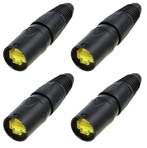 (4-Pack) Genuine Neutrik NE8MX-B-1 Ethercon Cable Connector Black Chromium Housing