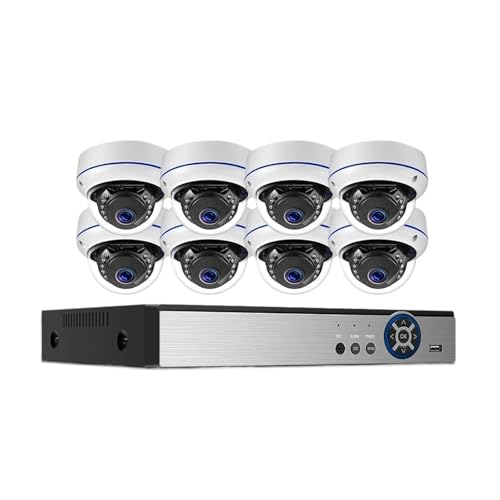 10CH NVRLbg 4Kh[J 8MP POEZLeBVXe OJ[iCgrW I[fBI^ CCTVrfIĎLbg j^[ŊȒPɃZbgAbvƃCXg[\(10CH 8Camera)