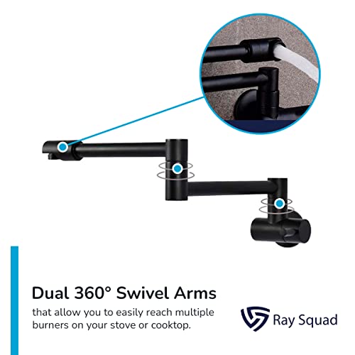 Matte Black Pot Filler Faucet Black- Pot Filler Black - Pot Filler Faucet Wall Mount Pot Filler - Brass Construction - Water Faucet Over Stove - Pot Fillers Wall Mount By Ray Squad #TOP3