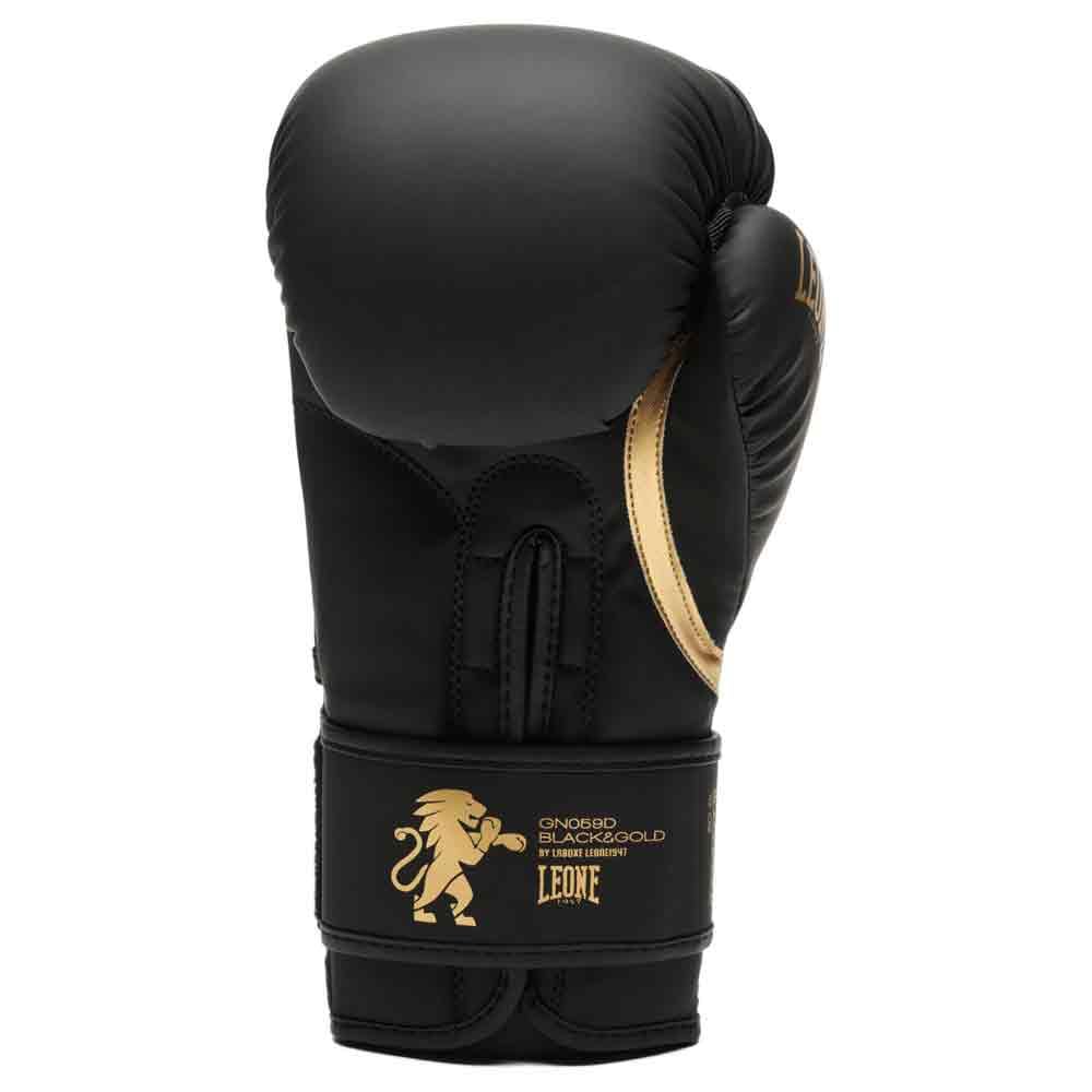 Guantes de Boxeo Leone Negro y Gold Edición 14 oz
